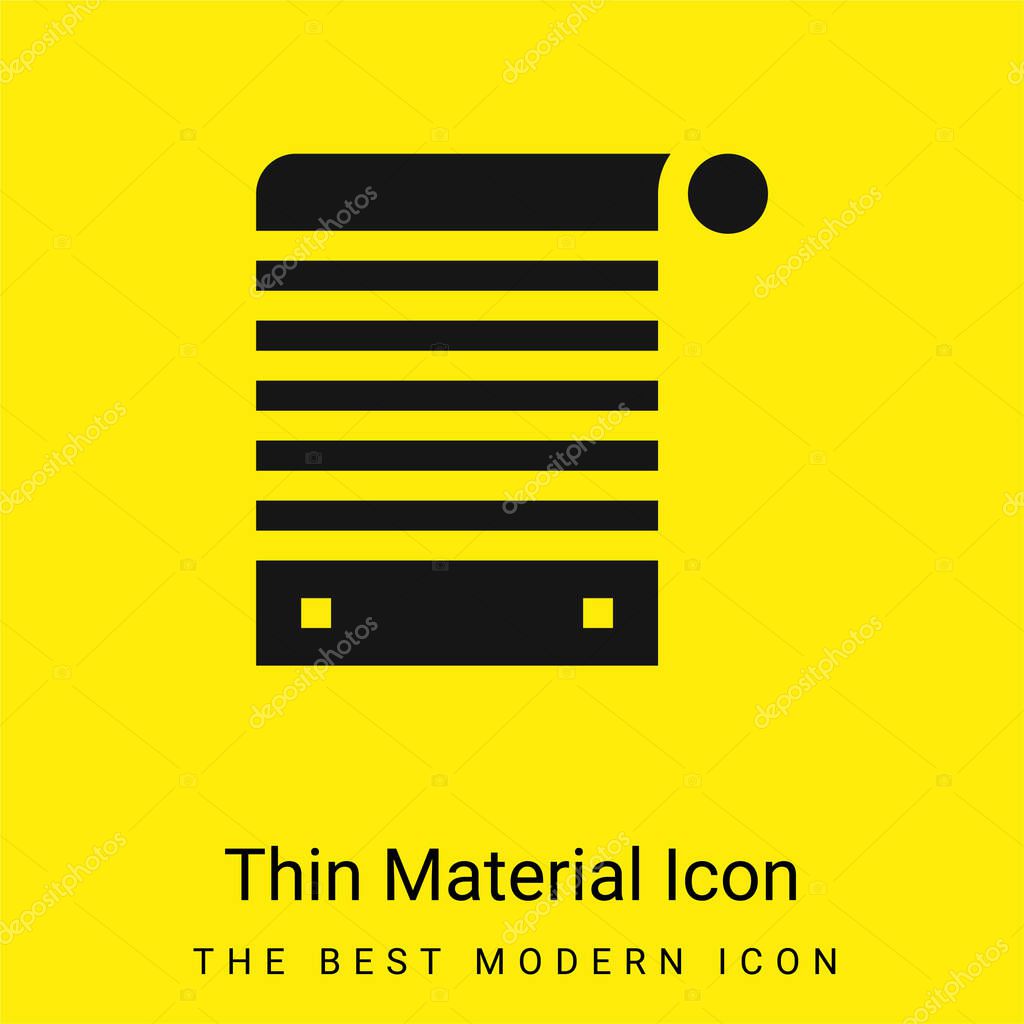 Blind minimal bright yellow material icon