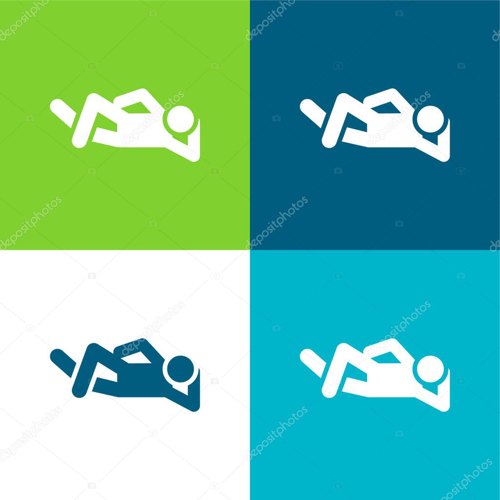 Breakdance Flat four color minimal icon set