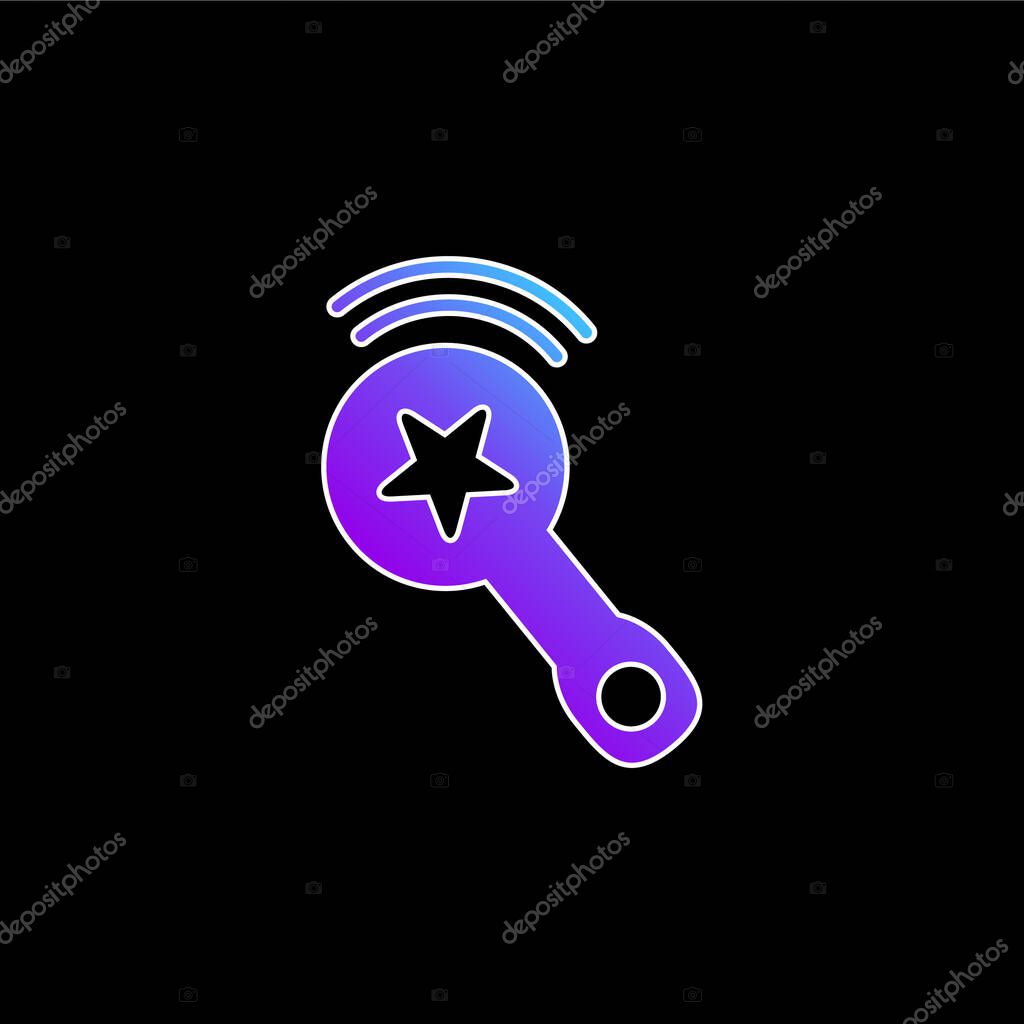 Baby Rattle Sound With A Star Design blue gradient vector icon