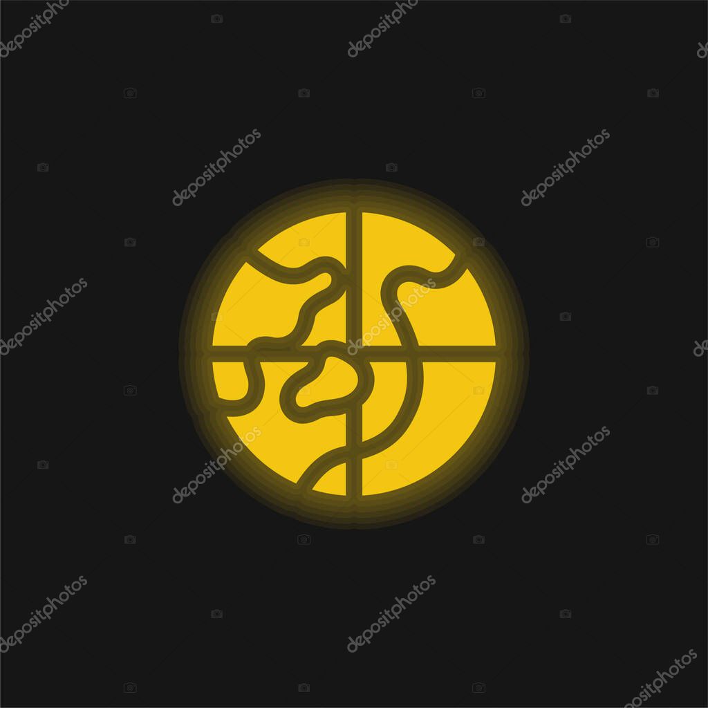 Arctic yellow glowing neon icon