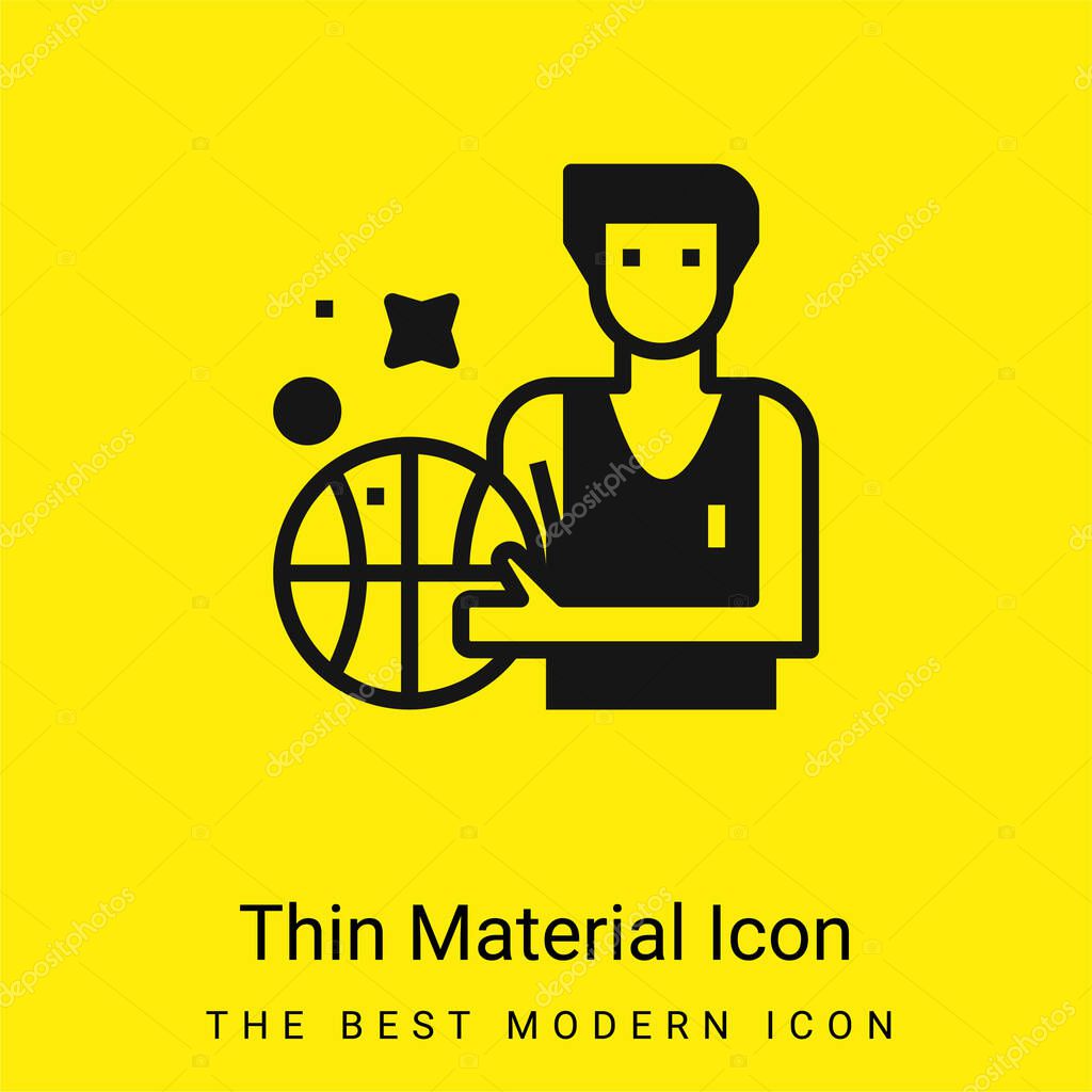 Basketball minimal bright yellow material icon