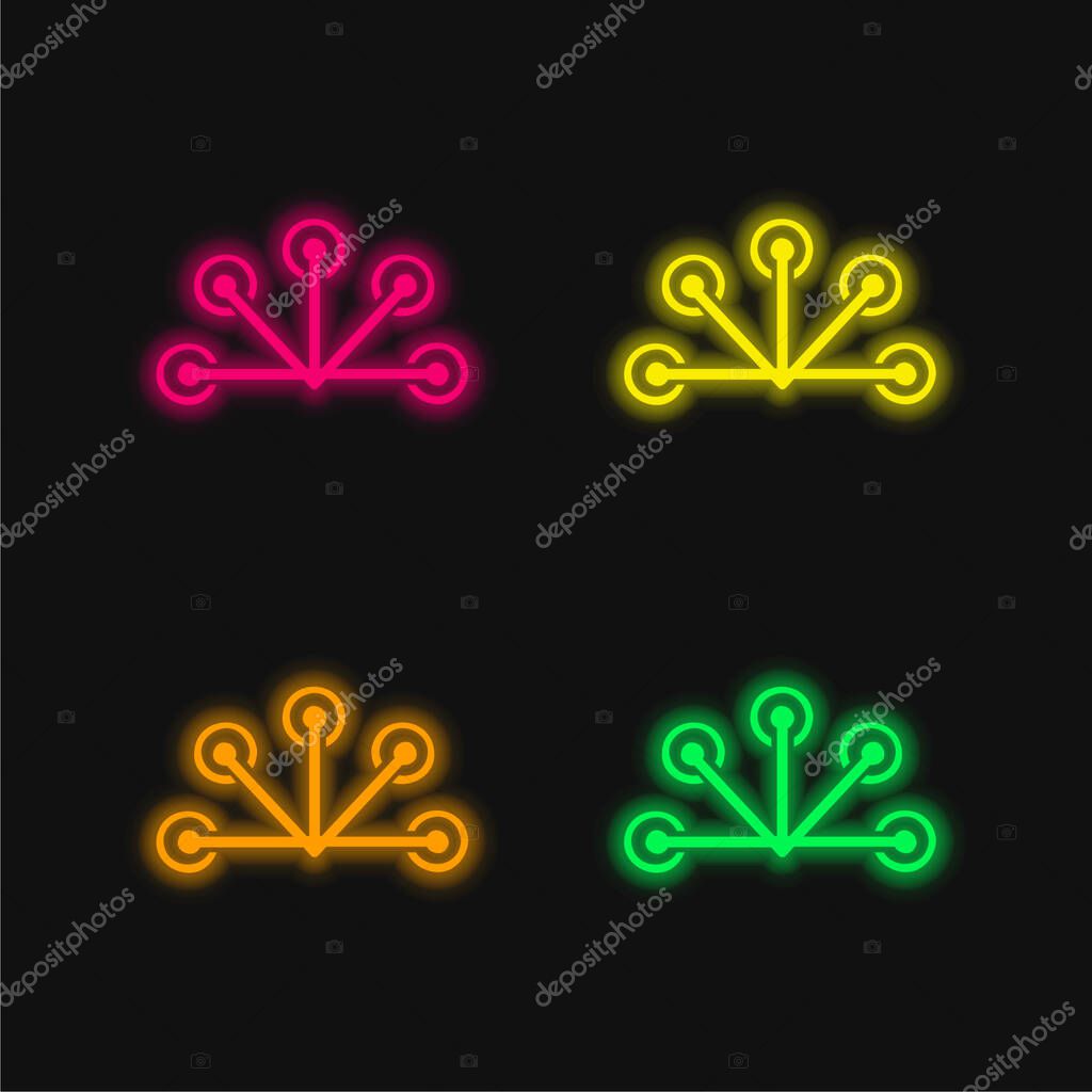 Antenna four color glowing neon vector icon
