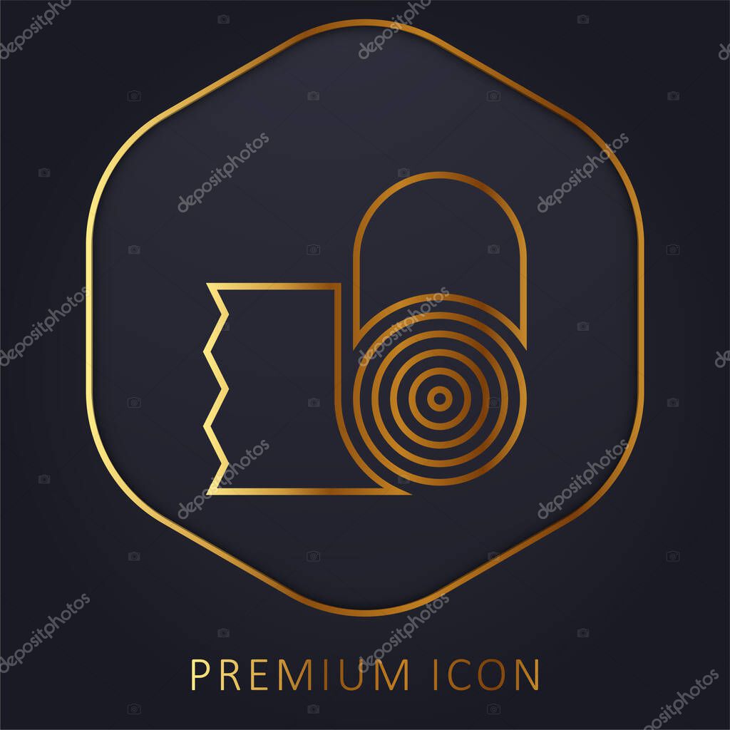 Bandage golden line premium logo or icon