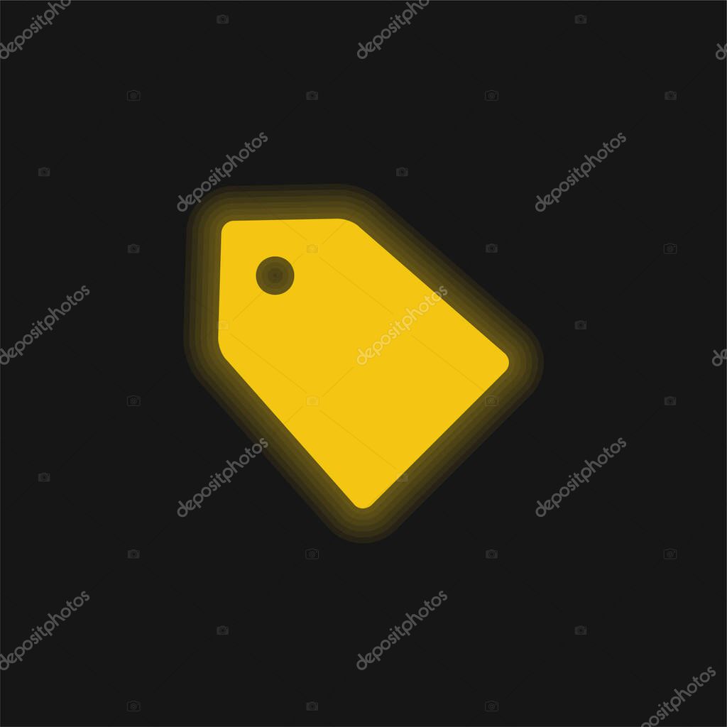 Black Label For Discounts yellow glowing neon icon