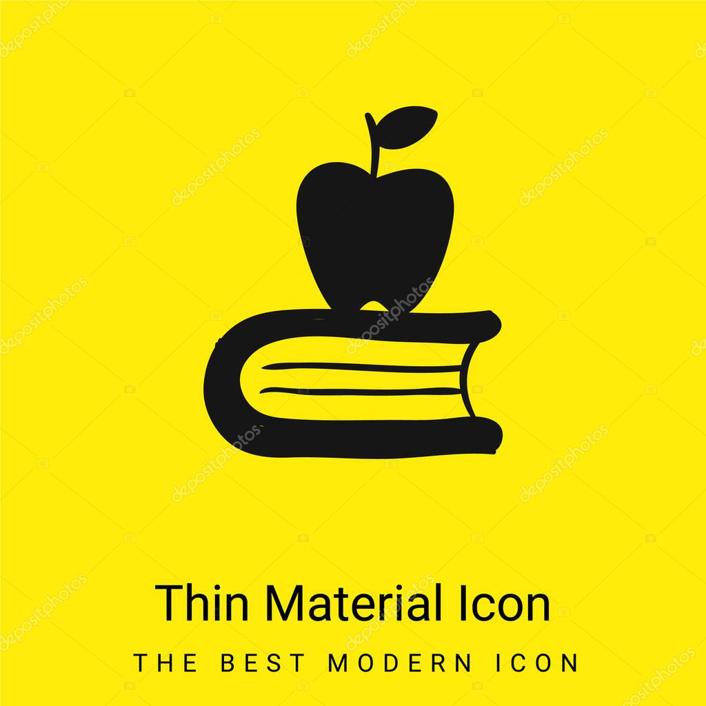 Apple On A Book minimal bright yellow material icon