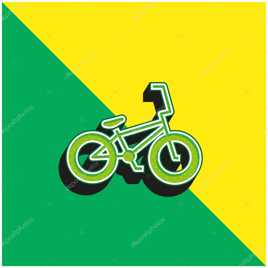 Bicycle Green and yellow modern 3d vector icon logo