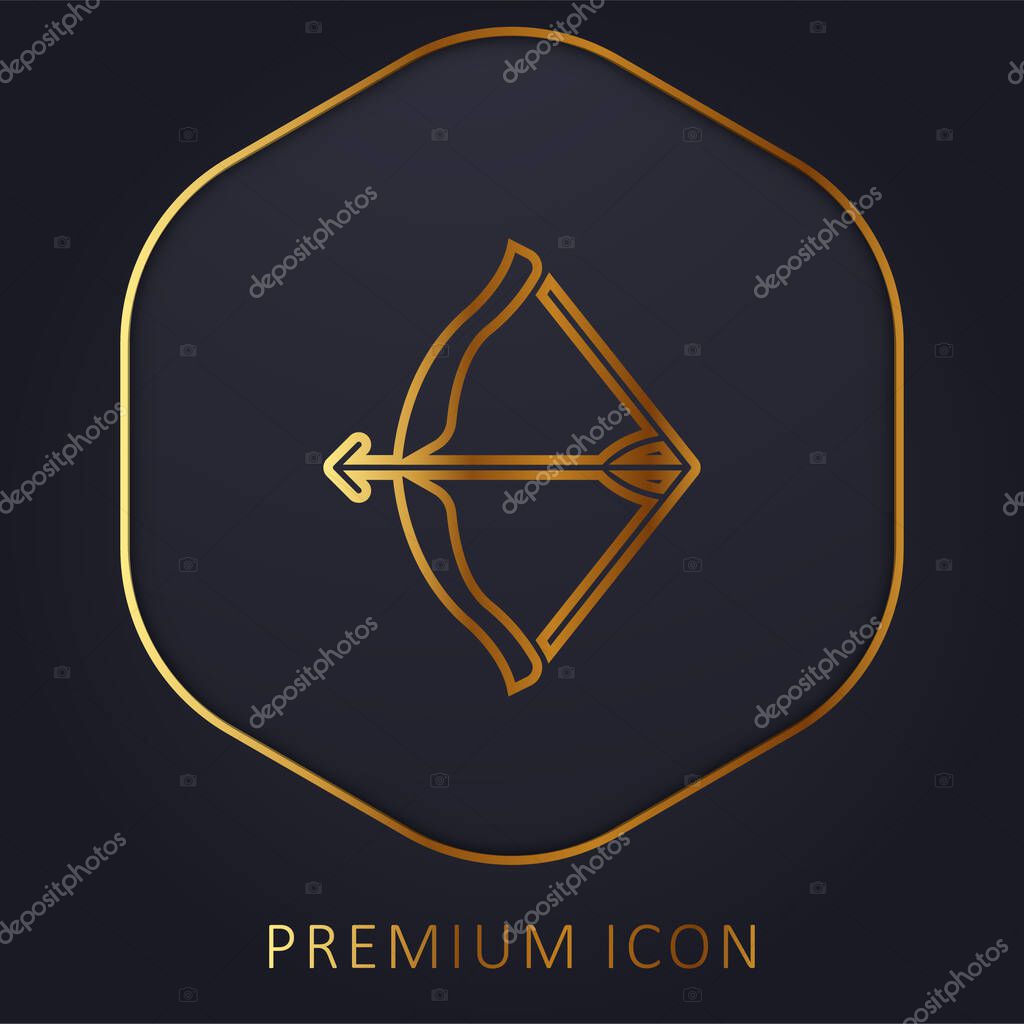 Bow golden line premium logo or icon