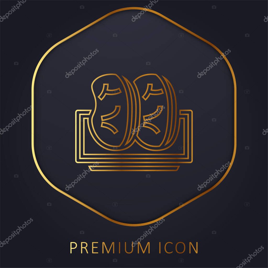 Bacon golden line premium logo or icon