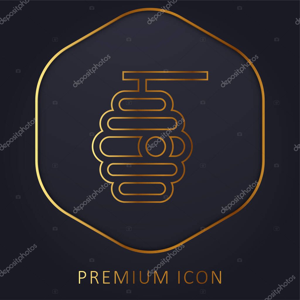 Bee golden line premium logo or icon