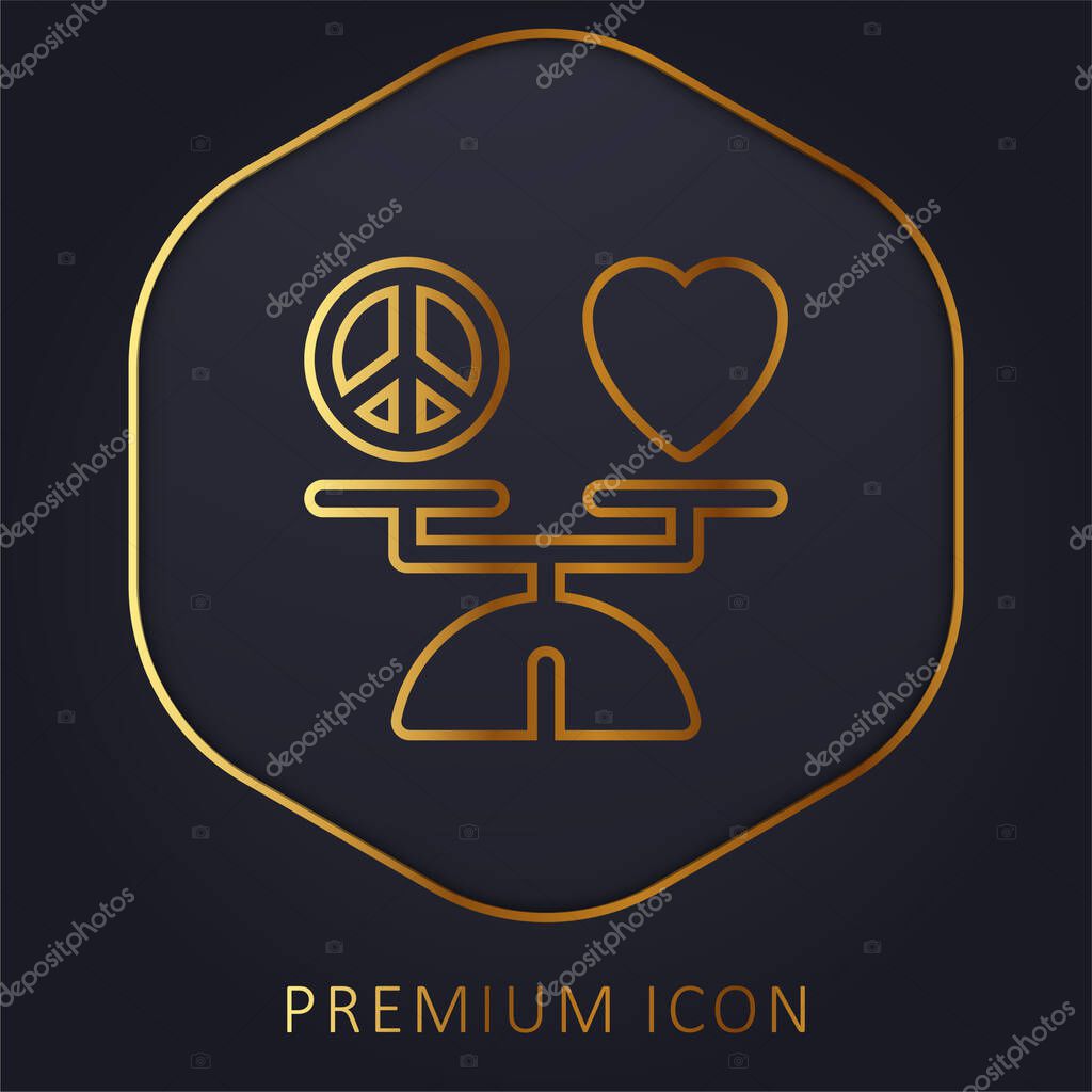 Balance golden line premium logo or icon