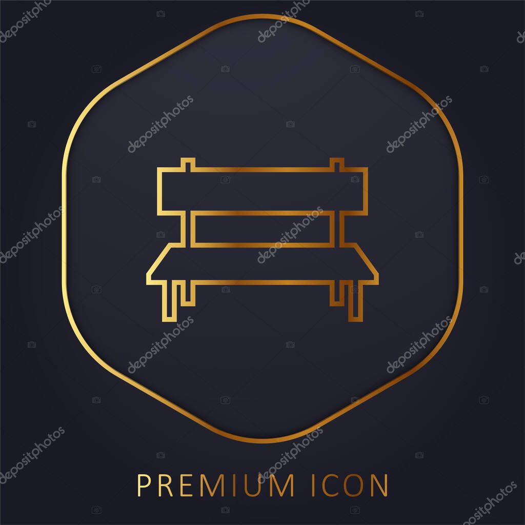 Bench golden line premium logo or icon