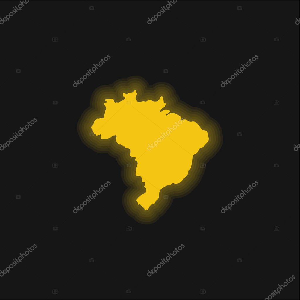 Black yellow glowing neon icon