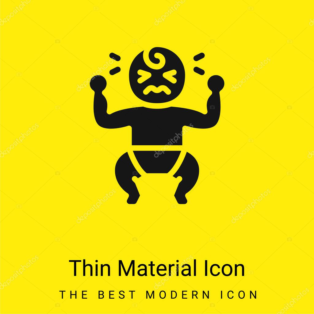 Baby Crying minimal bright yellow material icon