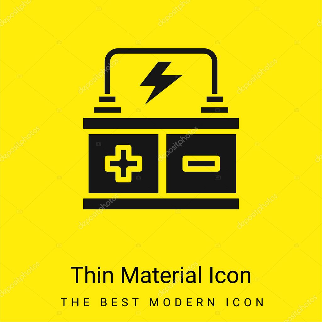 Battery minimal bright yellow material icon