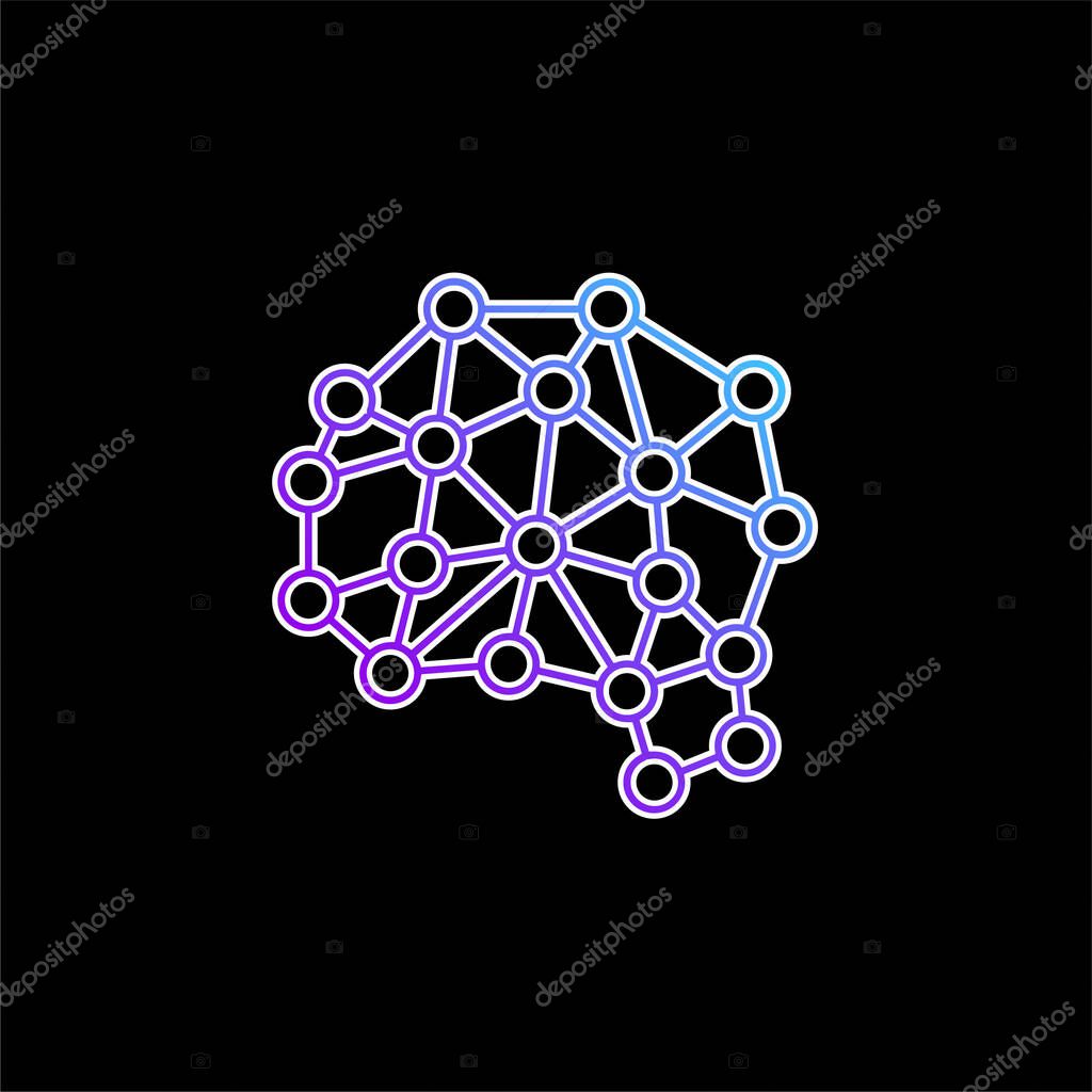 Artificial Intelligence blue gradient vector icon