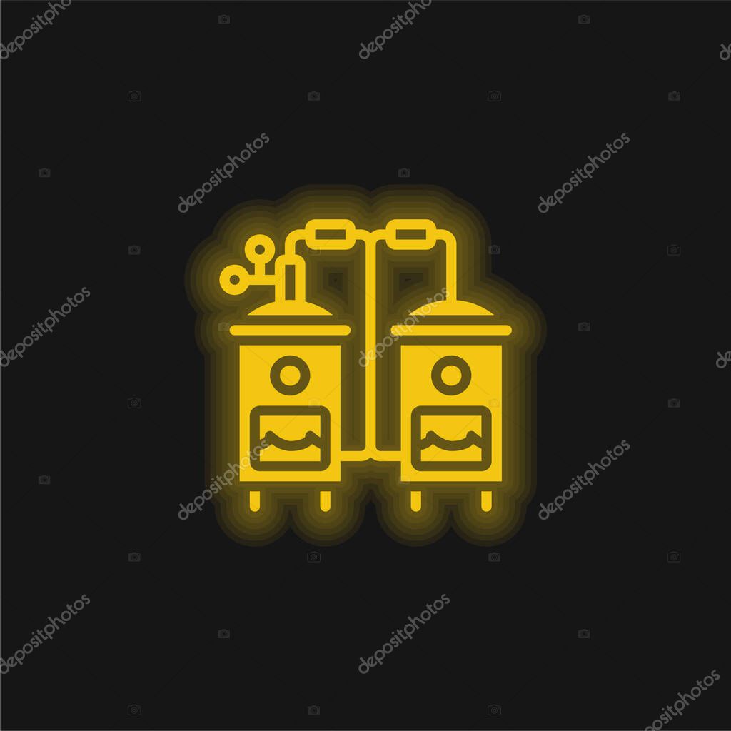 Boiler yellow glowing neon icon