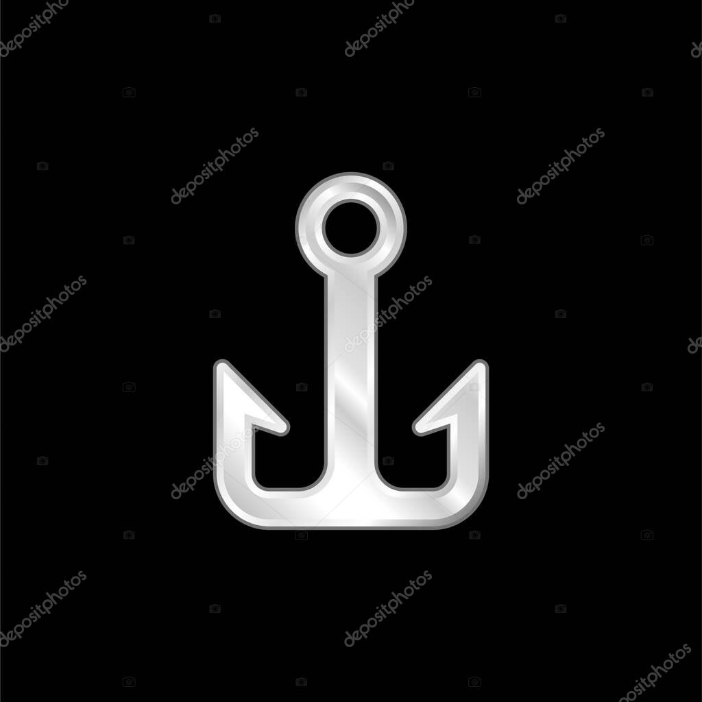 Anchor silver plated metallic icon