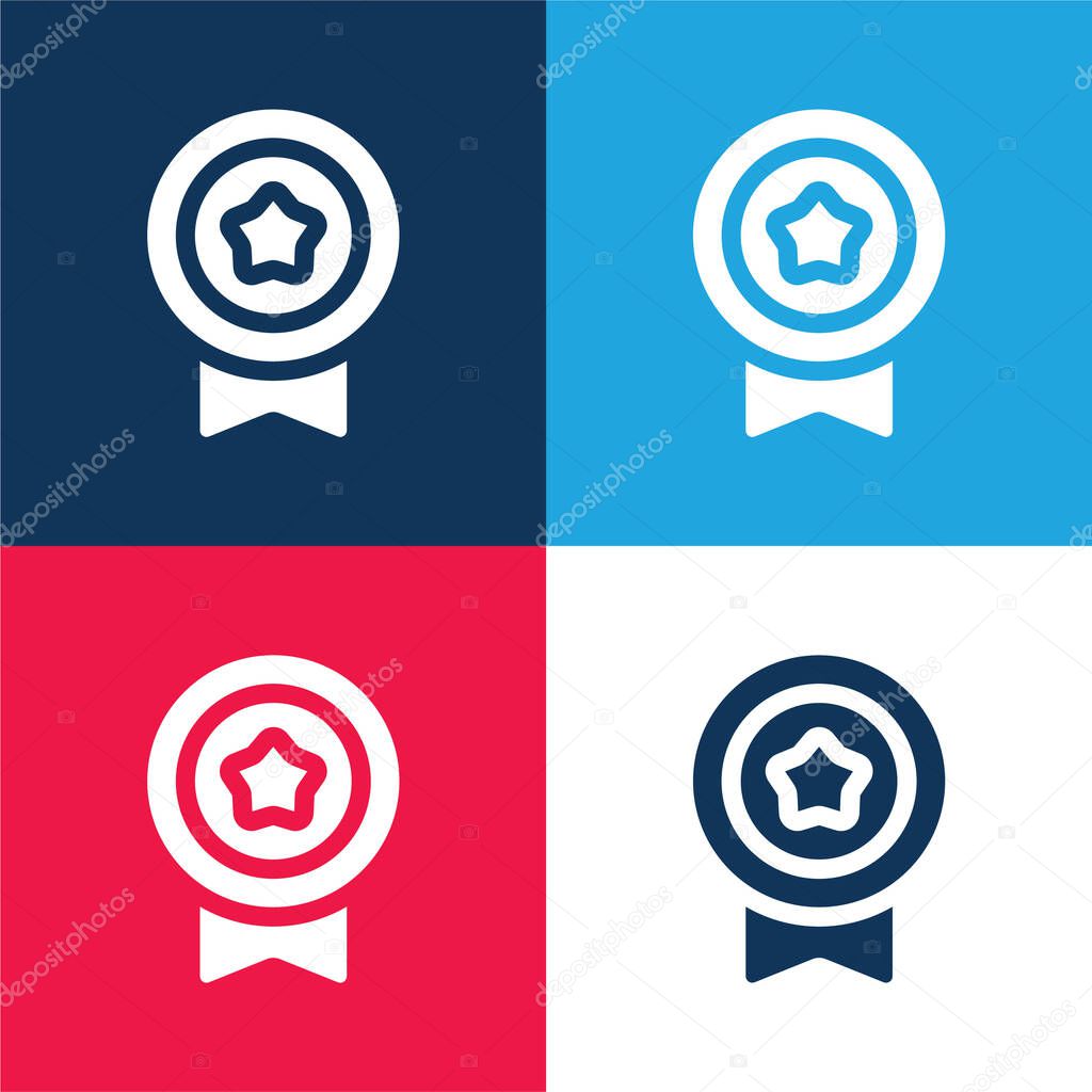 Badge blue and red four color minimal icon set