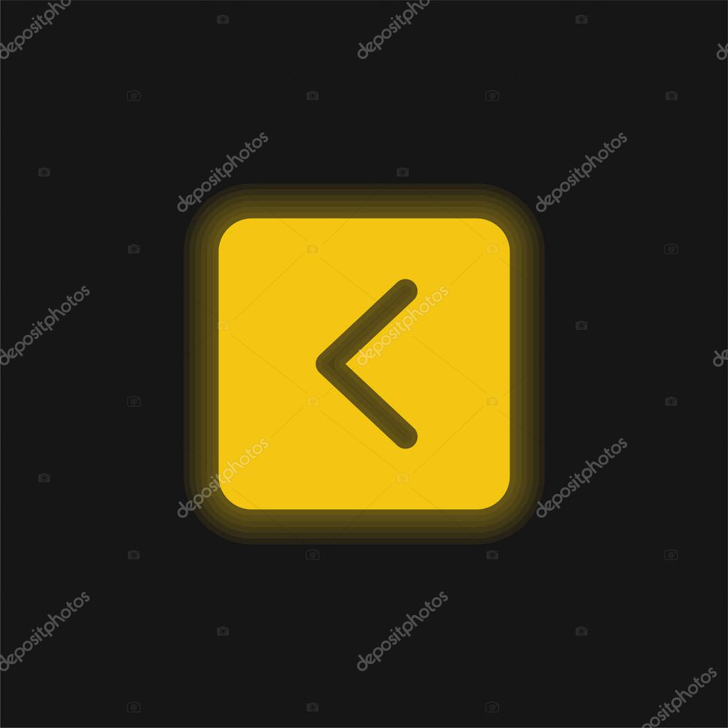 Bracket yellow glowing neon icon