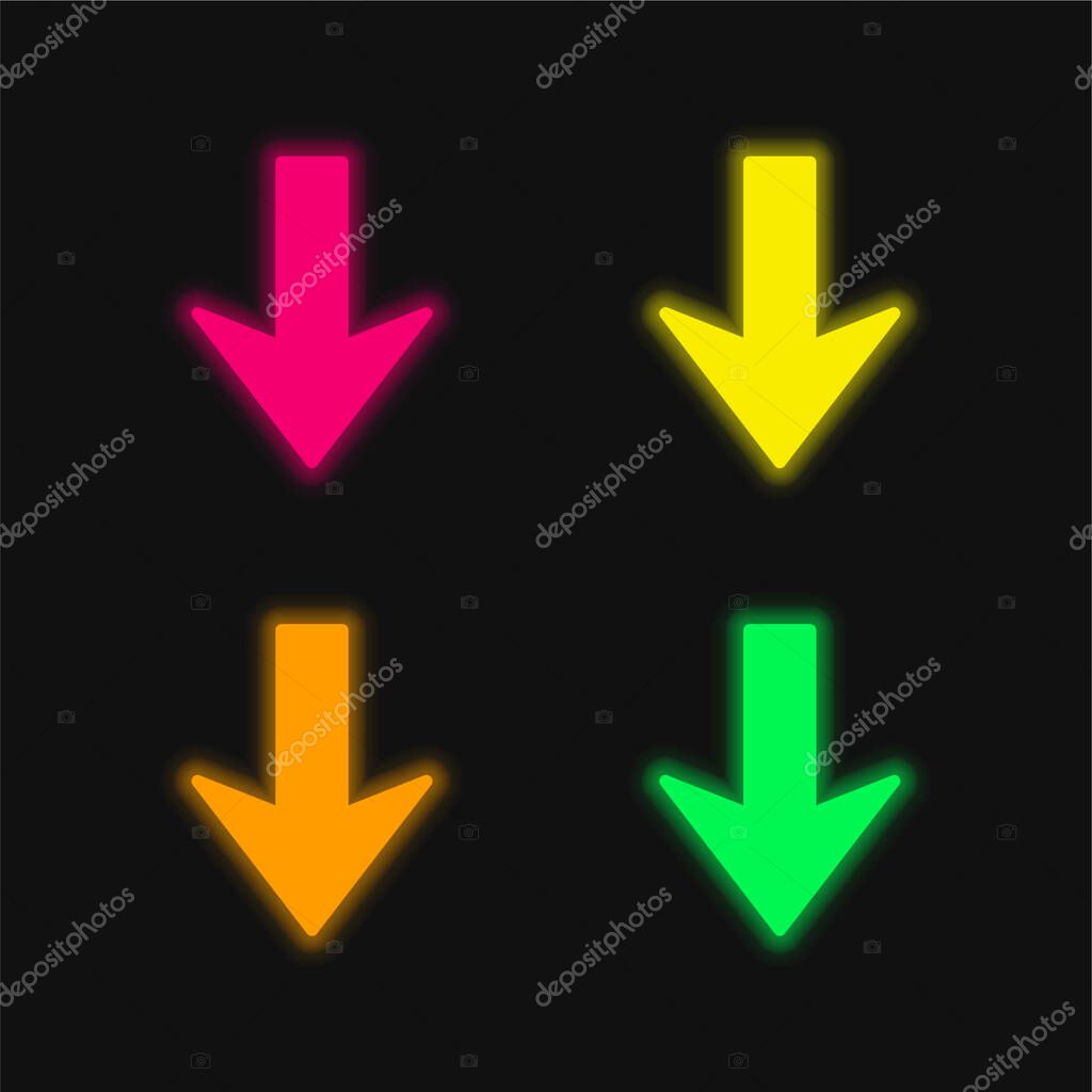 Arrow Down blue and red four color minimal icon set