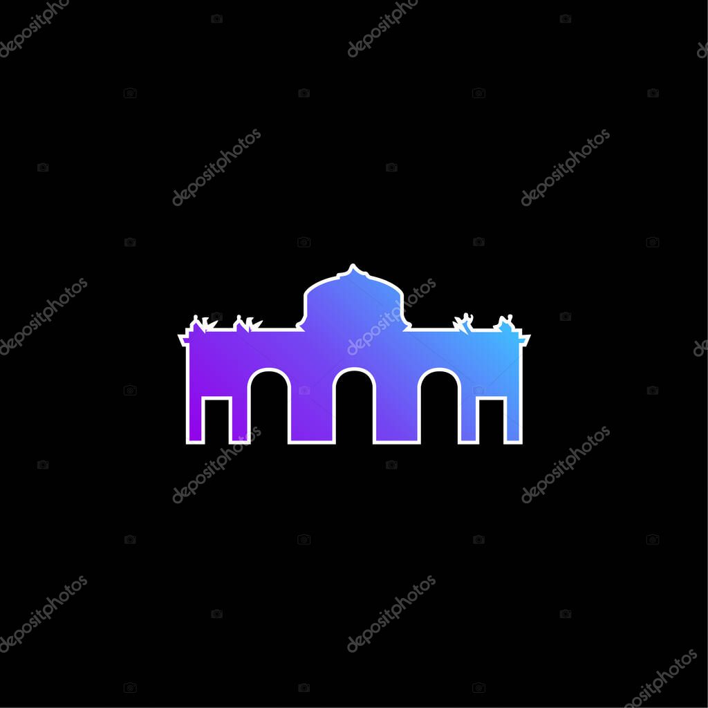 Alcala Gate Spain blue gradient vector icon