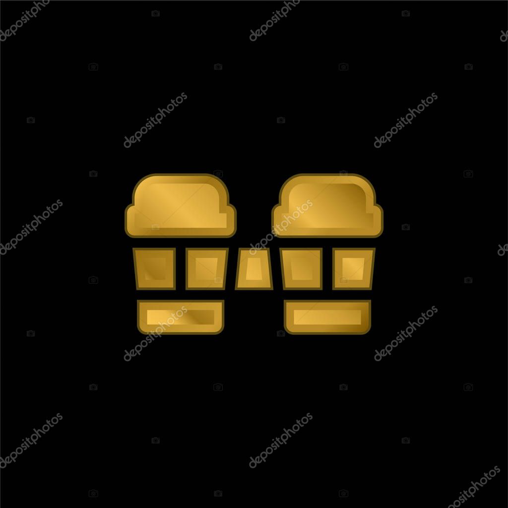 Bongos gold plated metalic icon or logo vector