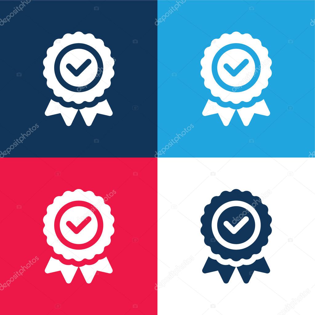 Badge blue and red four color minimal icon set