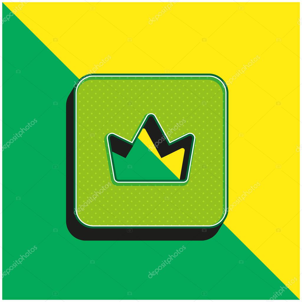 Badge Green and yellow modern 3d vector icon logo