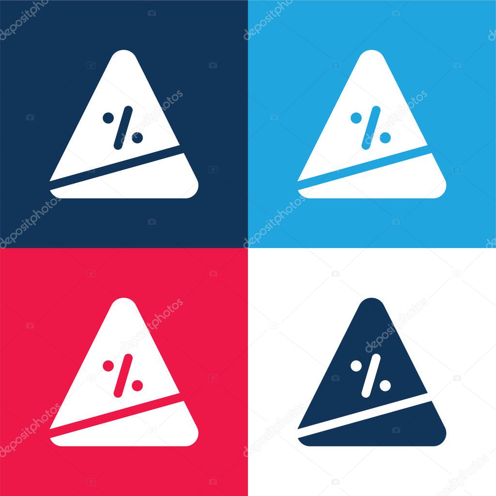 Ascent blue and red four color minimal icon set