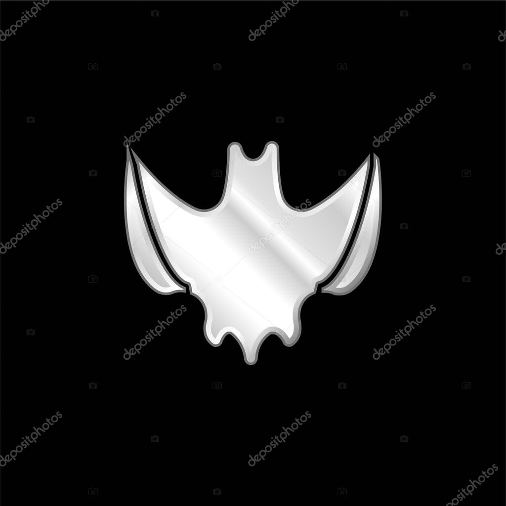 Bat silver plated metallic icon