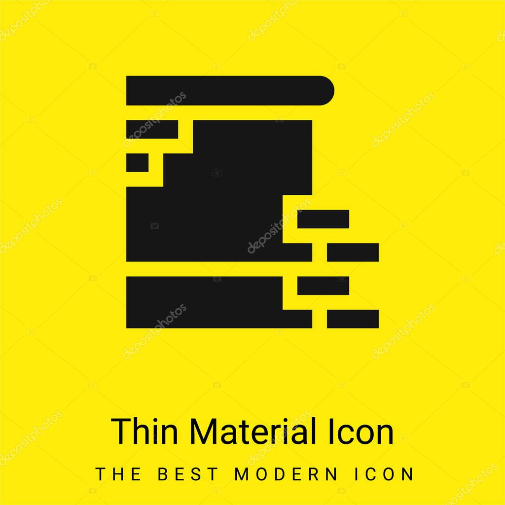 Berlin Wall minimal bright yellow material icon