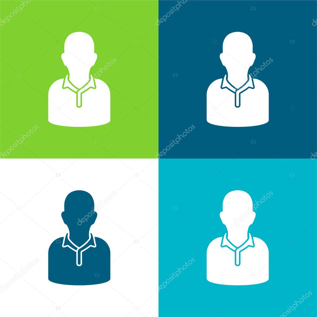 Athlete Flat four color minimal icon set