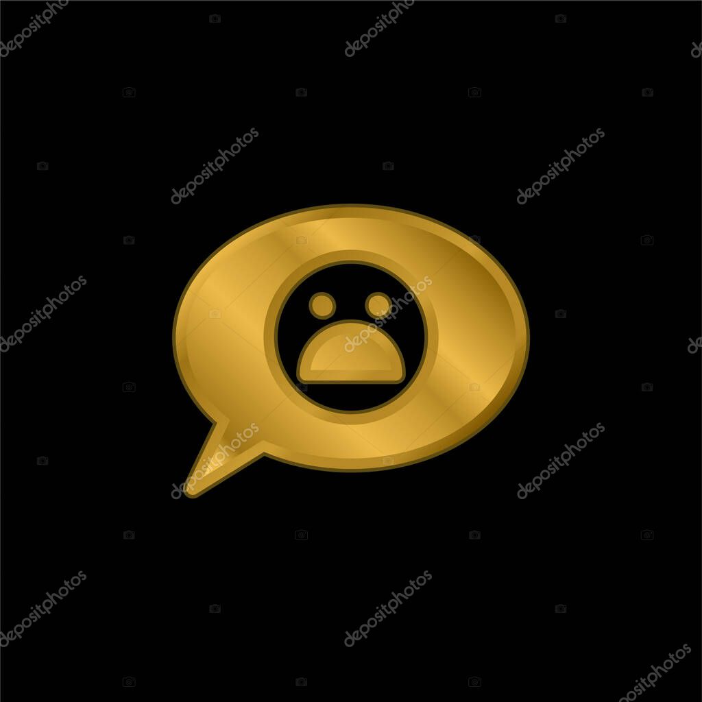 Bad Review gold plated metalic icon or logo vector