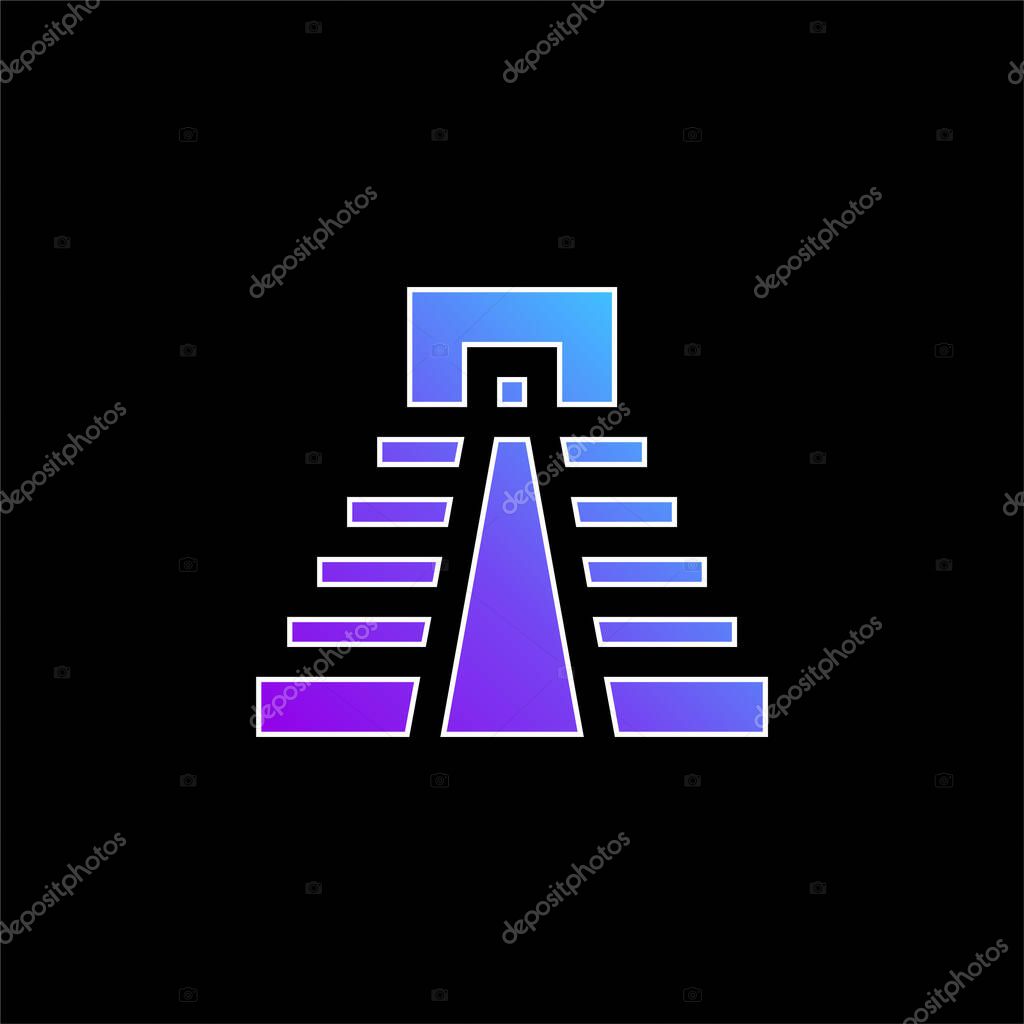 Aztec Pyramid blue gradient vector icon