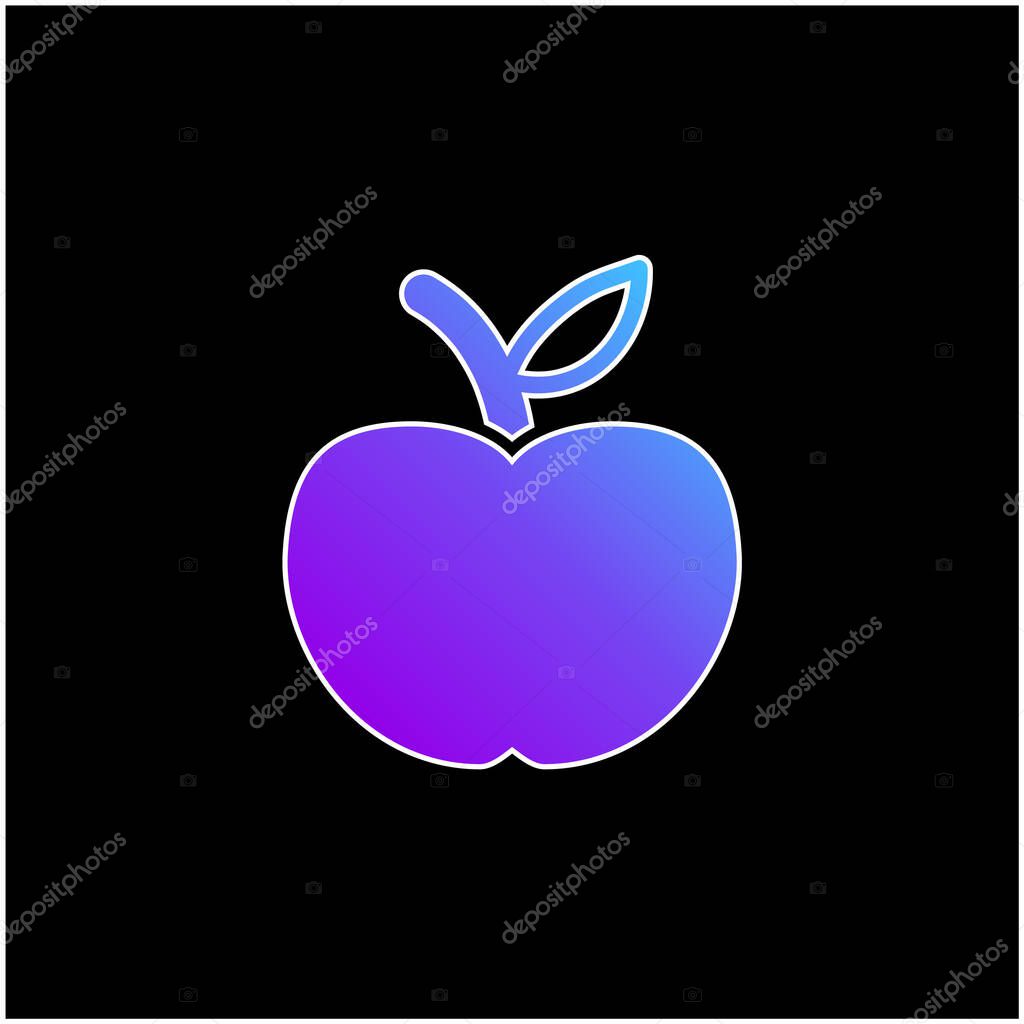 Apple Fruit blue gradient vector icon