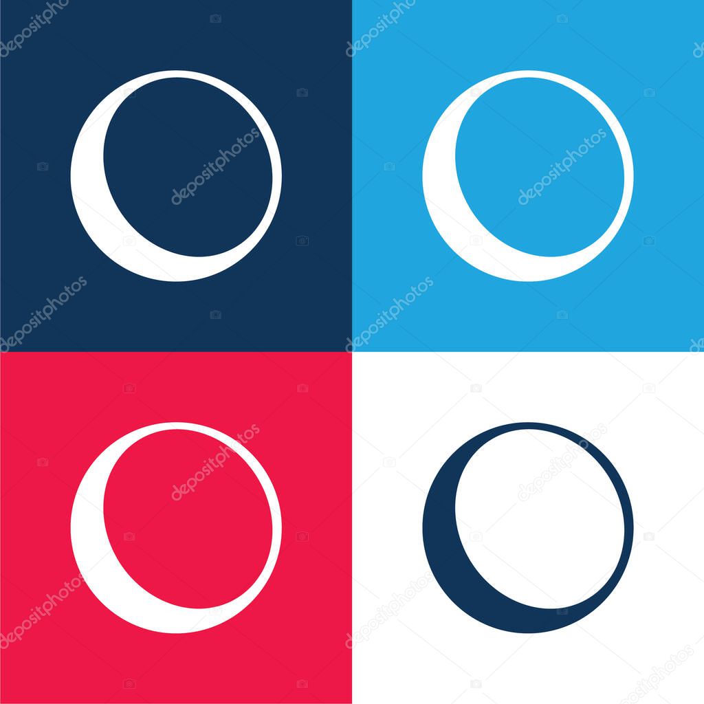Ball Outline With Shadow At The Edge blue and red four color minimal icon set