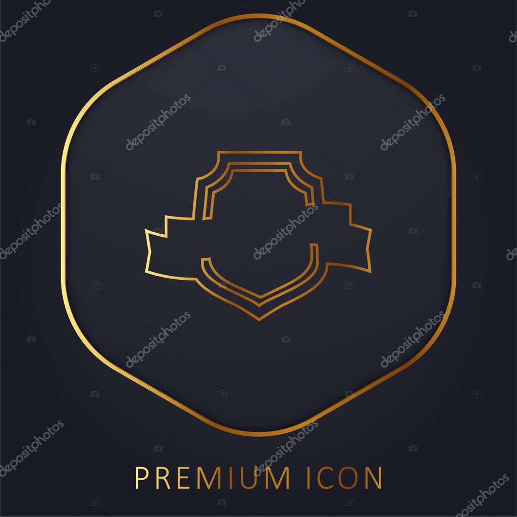 Award Shield golden line premium logo or icon