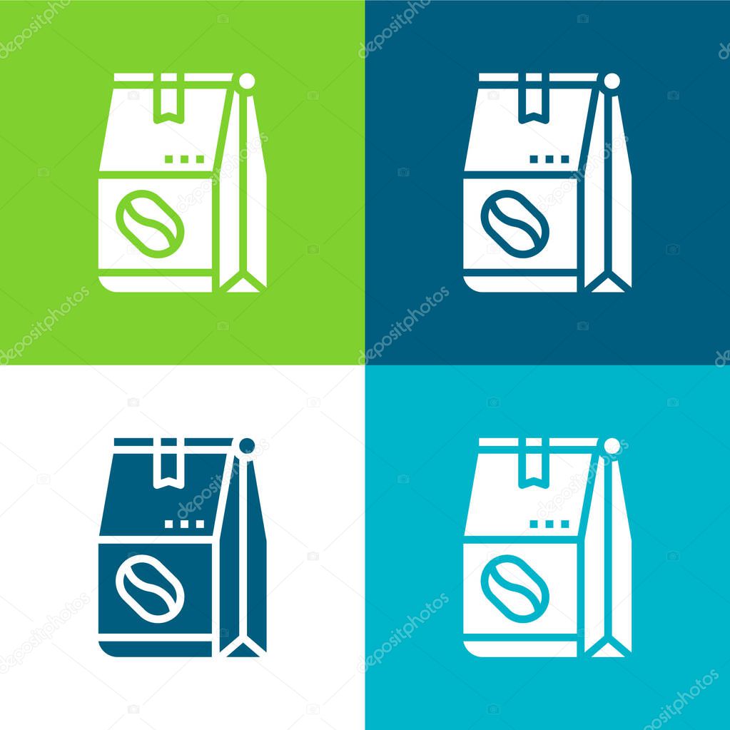 Bean Flat four color minimal icon set
