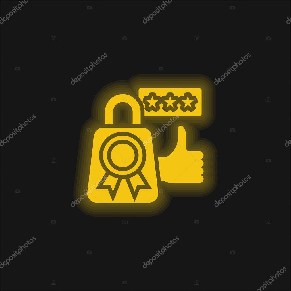 Best Seller yellow glowing neon icon