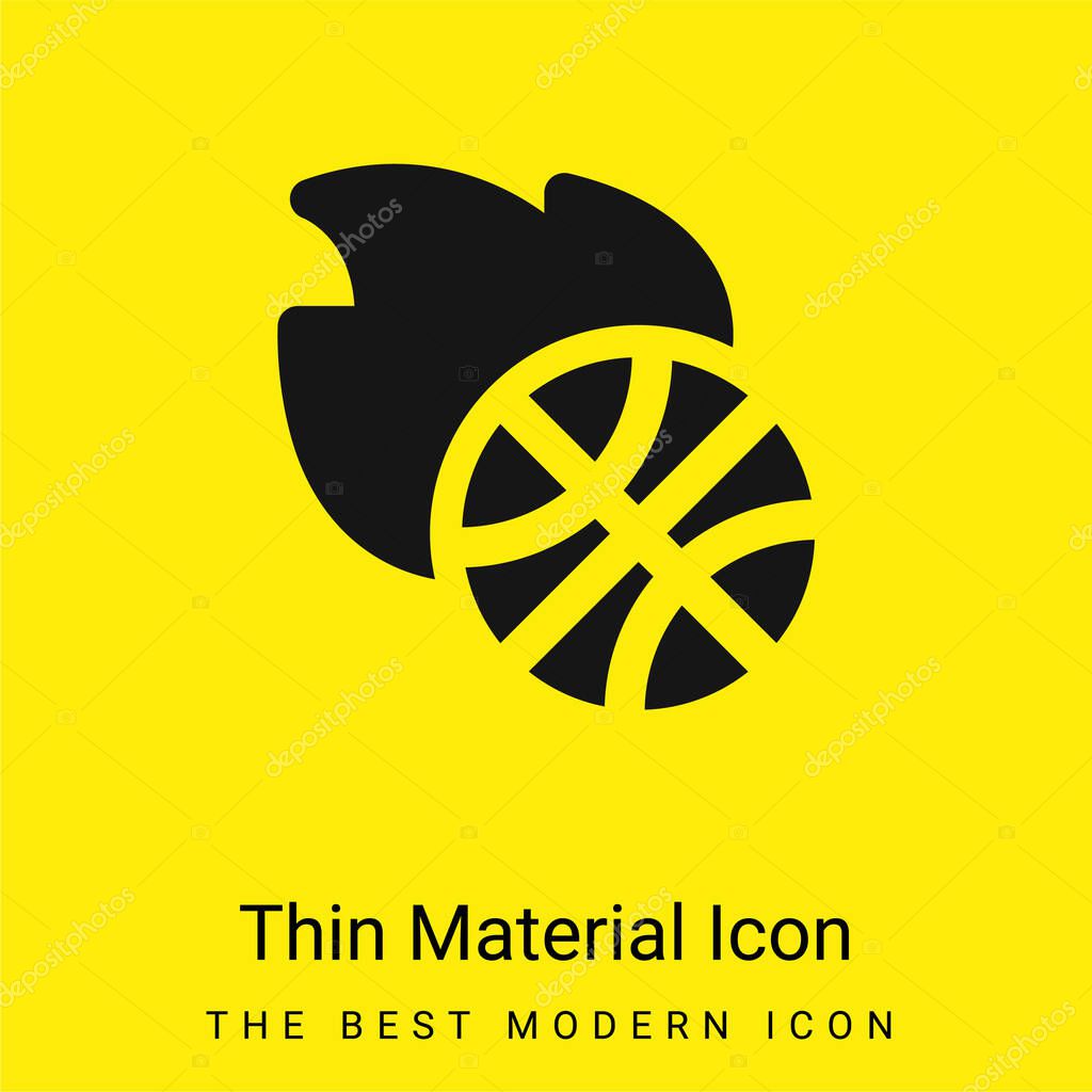 Basketball minimal bright yellow material icon