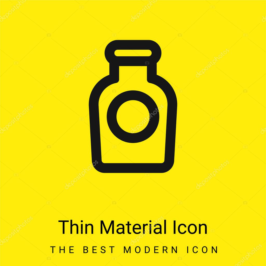 Bottle Outline With Circular Label minimal bright yellow material icon