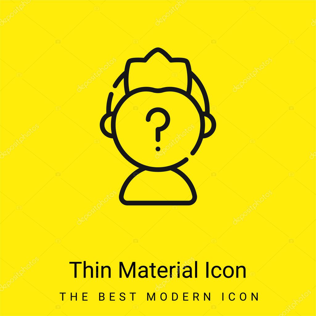 Anonymous minimal bright yellow material icon