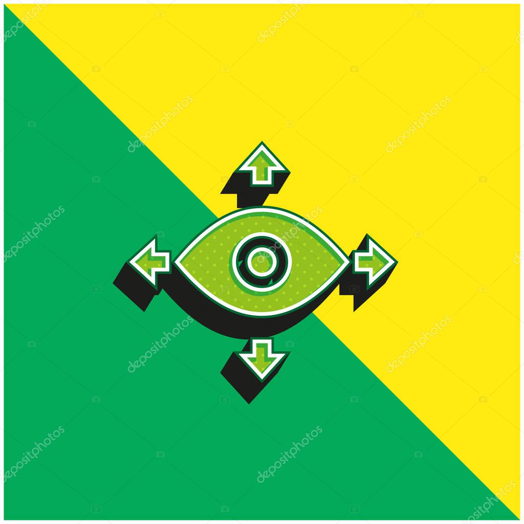 360 View Green and yellow modern 3d vector icon logo