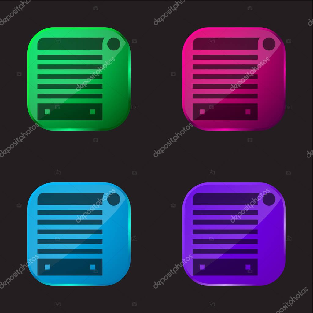 Blind four color glass button icon
