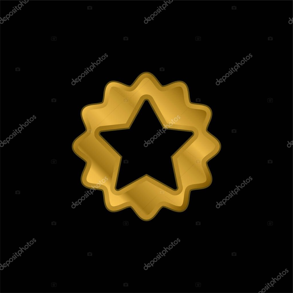 Award gold plated metalic icon or logo vector