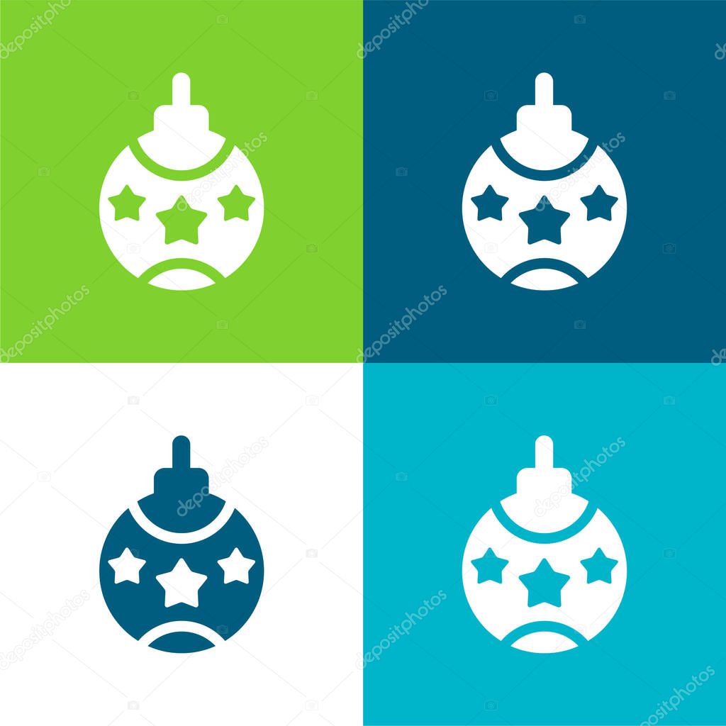 Bauble Flat four color minimal icon set