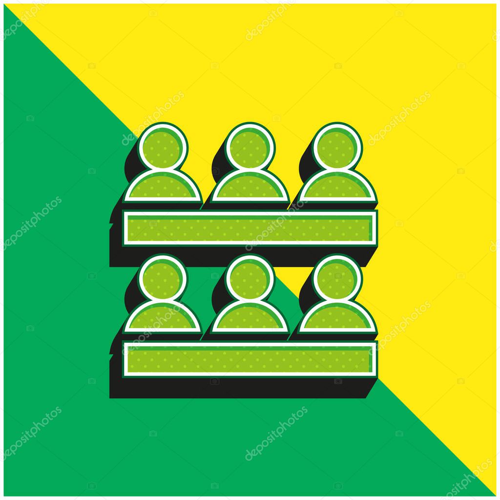 Association Green and yellow modern 3d vector icon logo