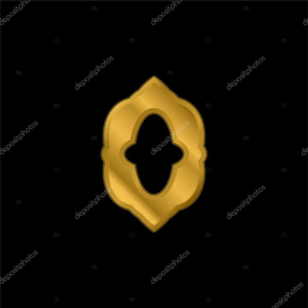 Arabic Design gold plated metalic icon or logo vector