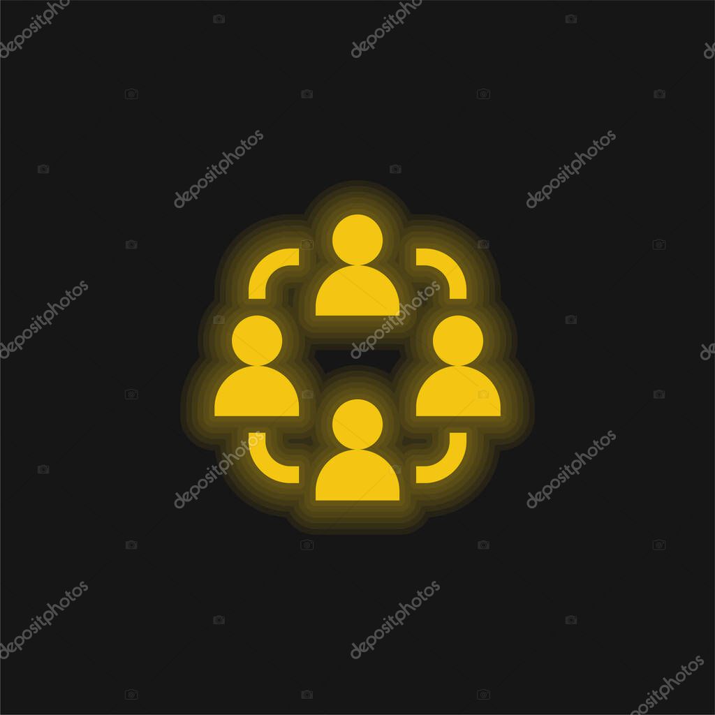 Affiliate Marketing yellow glowing neon icon