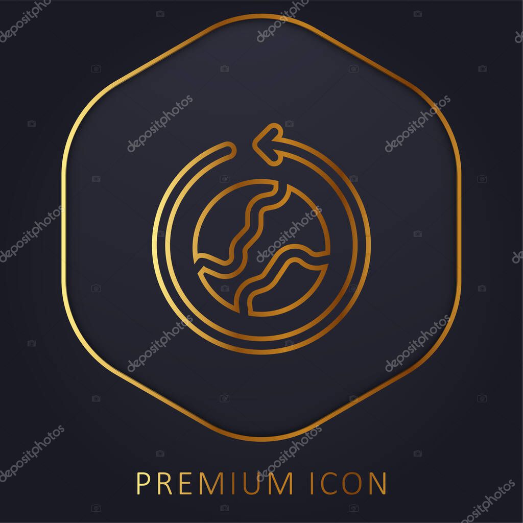Around The World golden line premium logo or icon